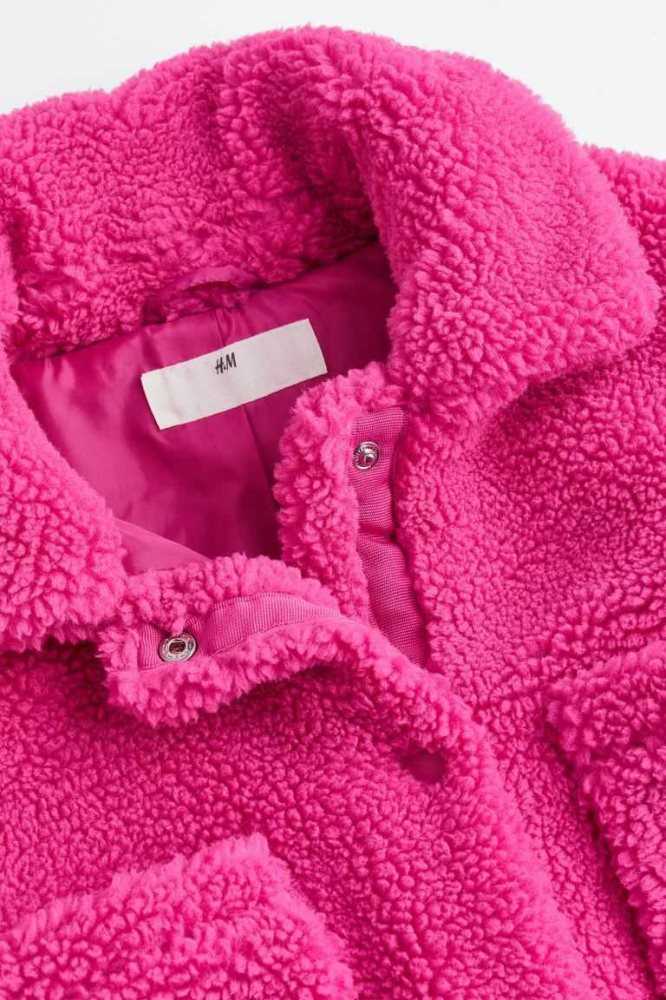 Ropa De Abrigo H&M Teddy Fleece JacketCollar Niños Rosas | 875426CMY