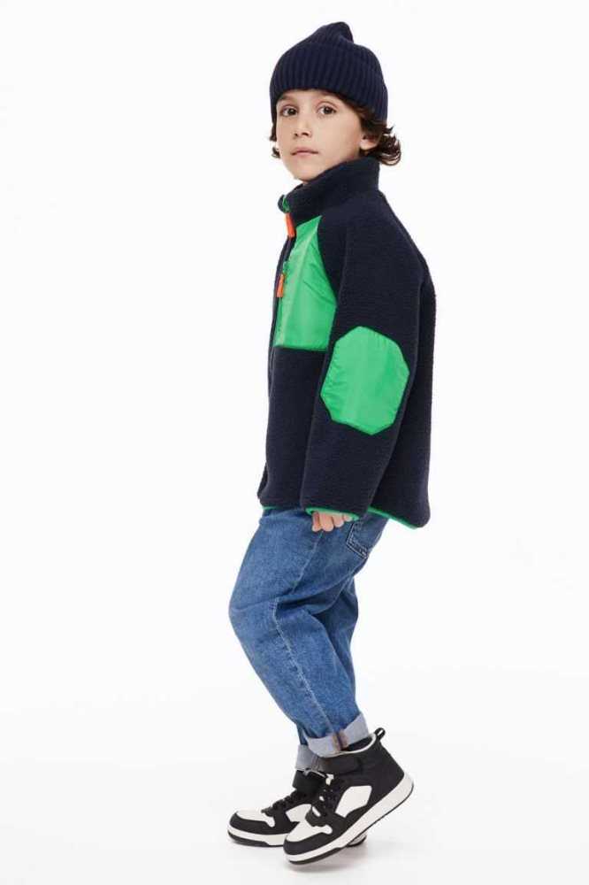 Ropa De Abrigo H&M Teddy jacket Niños Azules Oscuro | 396715RFQ