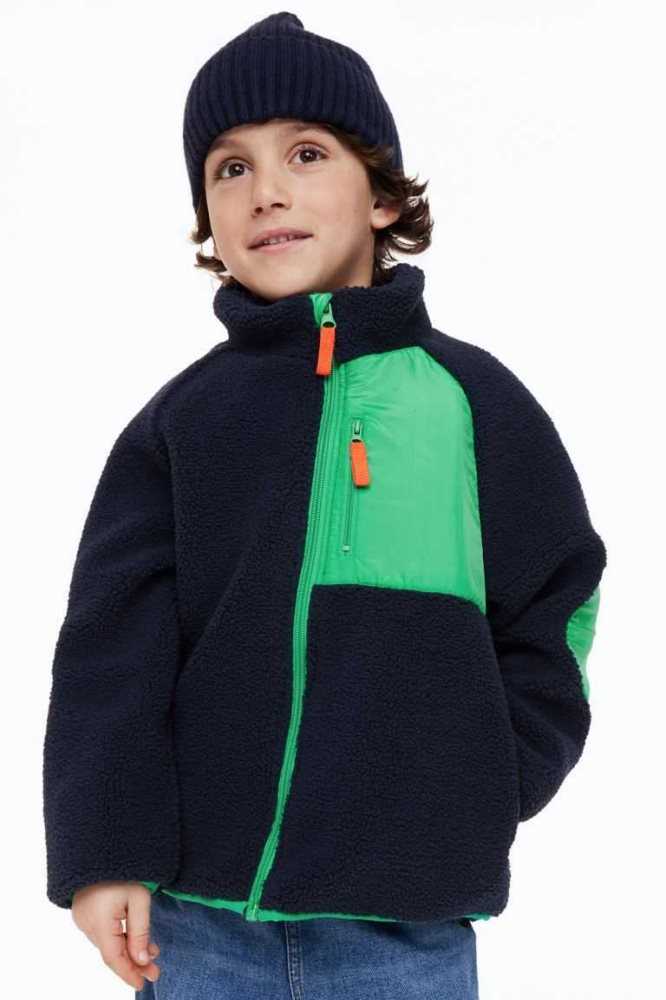 Ropa De Abrigo H&M Teddy jacket Niños Azules Oscuro | 396715RFQ