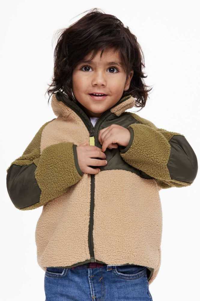 Ropa De Abrigo H&M Teddy jacket Niños Kaki Verdes | 849361SHM