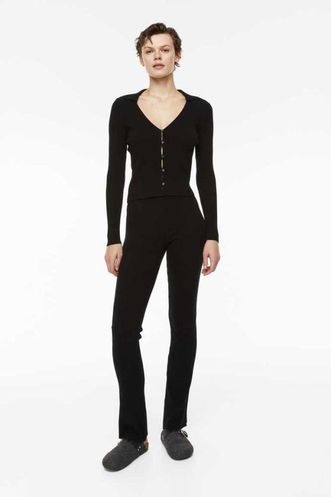 Ropa De Casa H&M Acanalado Flared Pants Mujer Rosas | 023846JMO