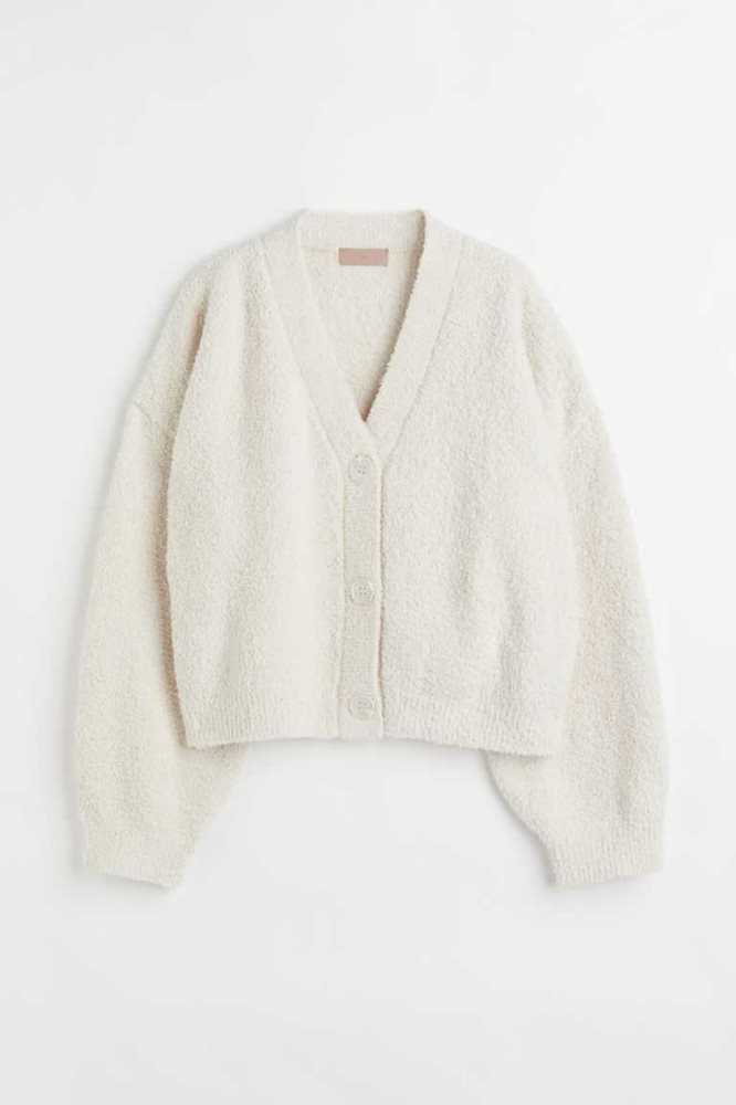 Ropa De Casa H&M Boxy Teddy Bear Cardigan Mujer Creme | 908431VYU