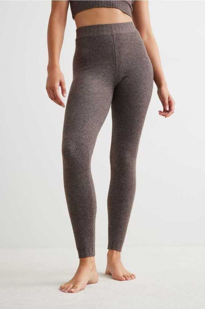 Ropa De Casa H&M Fine-knit Leggings Mujer Marrom Oscuro | 197350ZAF