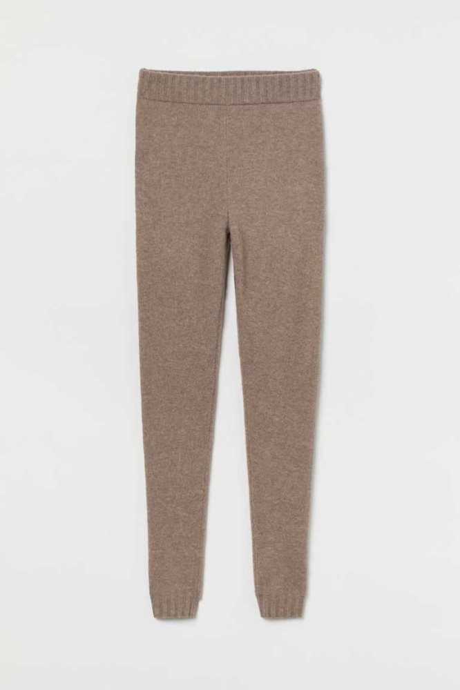 Ropa De Casa H&M Fine-knit Leggings Mujer Marrom Oscuro | 197350ZAF