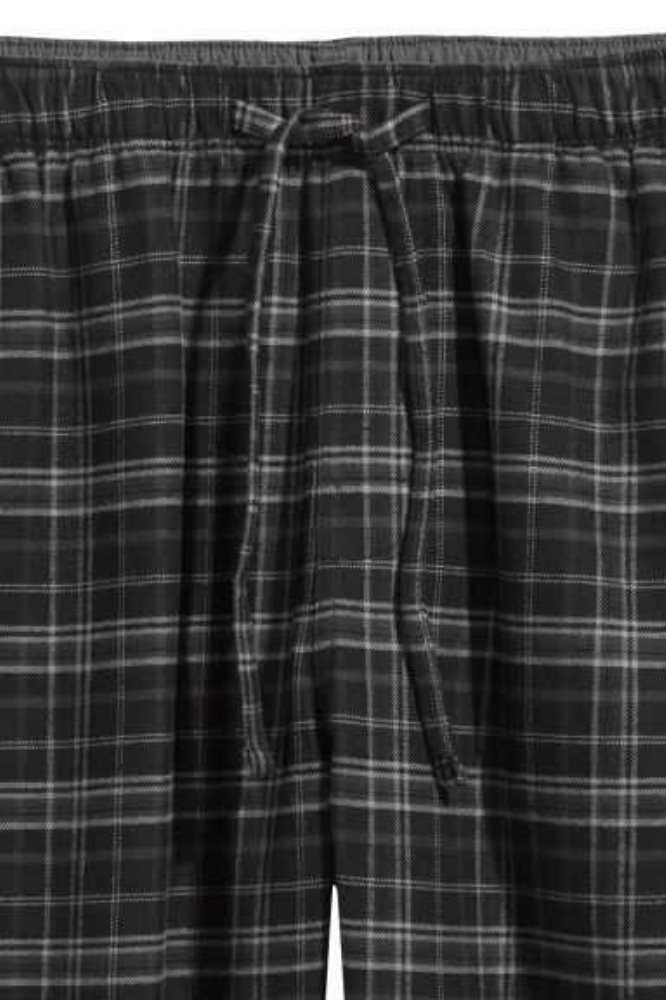 Ropa De Casa H&M Flannel Pajama Pants Hombre Negros Blancos | 210948XAY