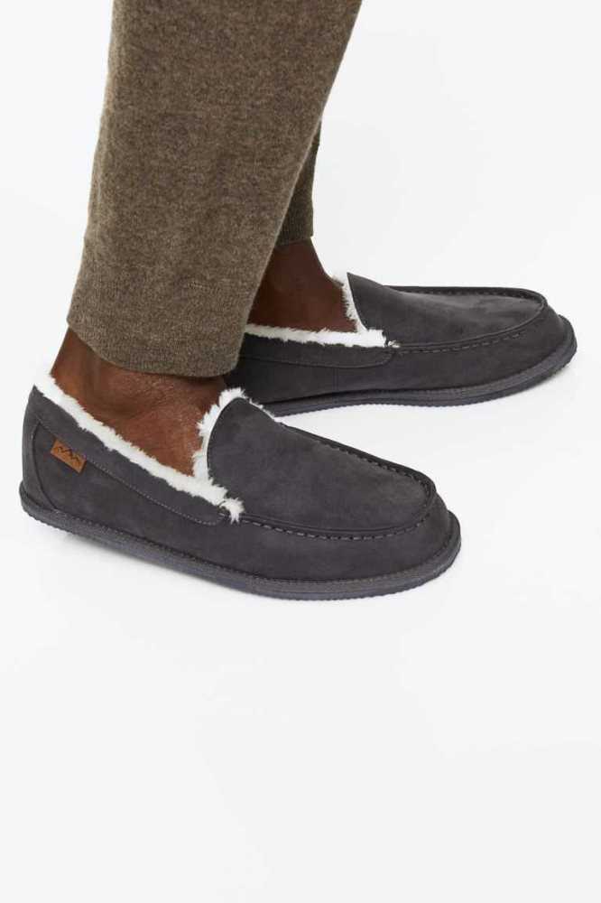 Ropa De Casa H&M Fleece-lined Slippers Hombre Grises Oscuro | 237094GBT