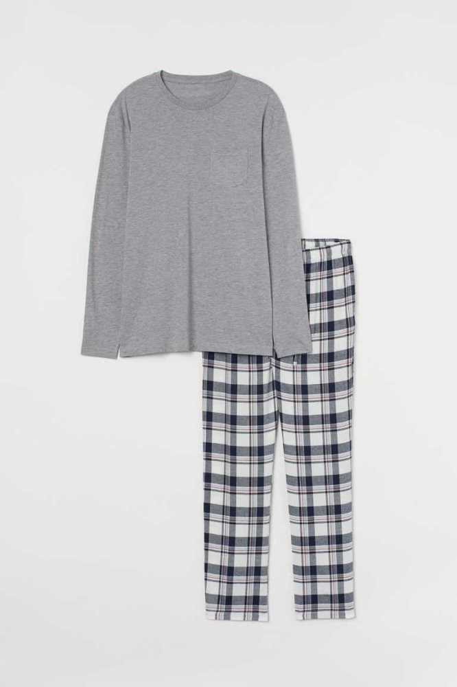 Ropa De Casa H&M Pajamas Hombre Azules Oscuro | 416570LEB