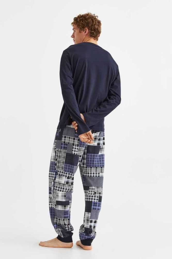 Ropa De Casa H&M Pajamas Hombre Blancos Grises Oscuro | 760358TJY