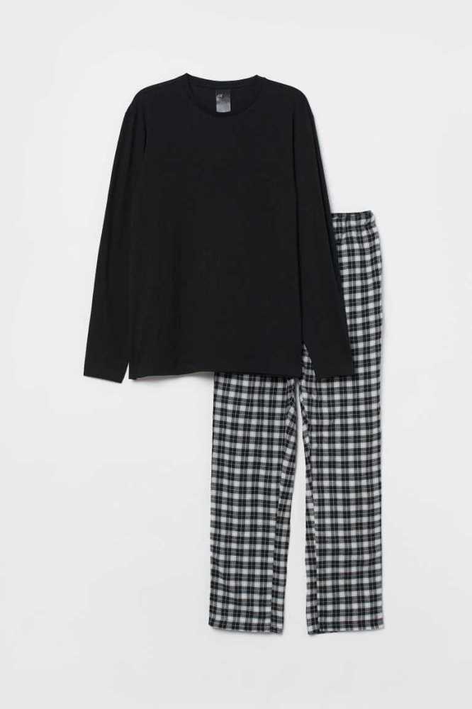 Ropa De Casa H&M Pajamas Hombre Negros | 621803ZDL