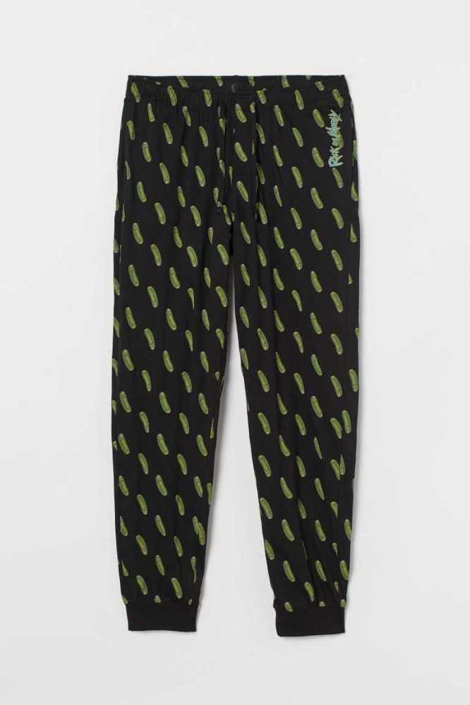 Ropa De Casa H&M Patterned Pajama Pants Hombre Negros | 574938EVU