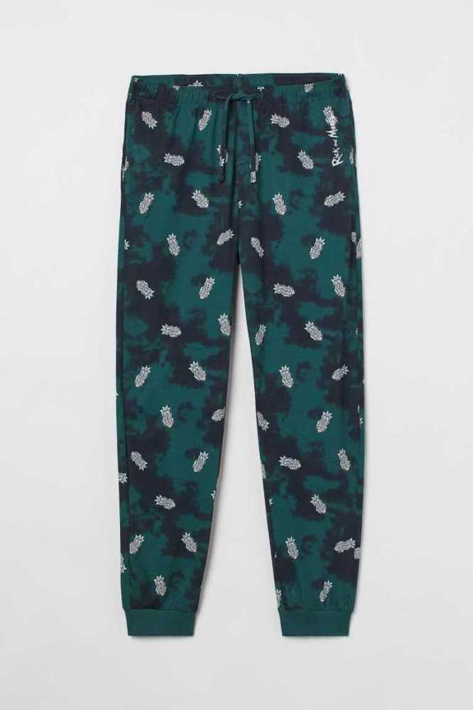 Ropa De Casa H&M Patterned Pajama Pants Hombre Negros | 574938EVU