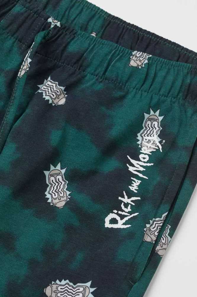 Ropa De Casa H&M Patterned Pajama Pants Hombre Negros | 574938EVU