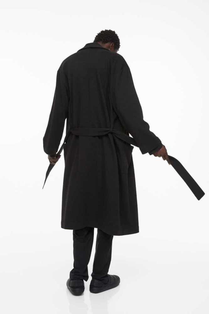 Ropa De Casa H&M Waffled Bathrobe Hombre Negros | 369527WCK