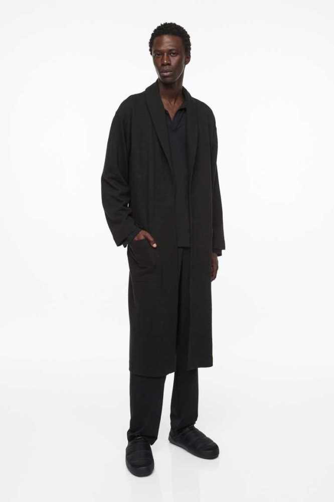 Ropa De Casa H&M Waffled Bathrobe Hombre Negros | 369527WCK