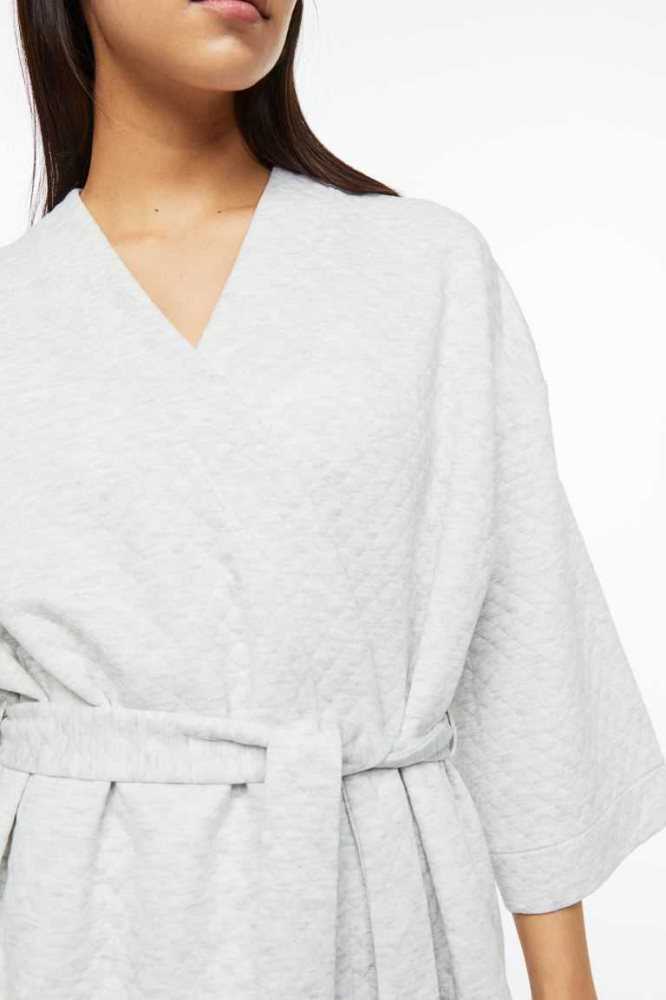 Ropa De Dormir H&M Acolchado Jersey Bathrobe Mujer Grises Claro | 095738BFI