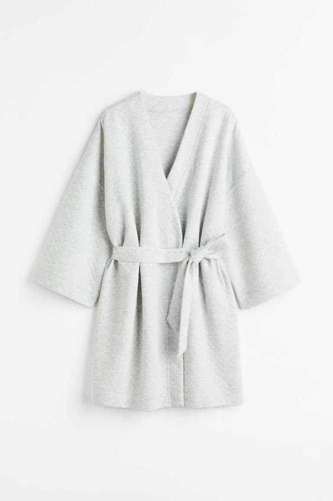 Ropa De Dormir H&M Acolchado Jersey Bathrobe Mujer Grises Claro | 095738BFI