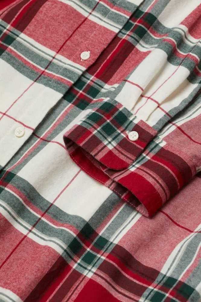 Ropa De Dormir H&M Flannel Nightshirt Mujer Rojos | 435628ZCM