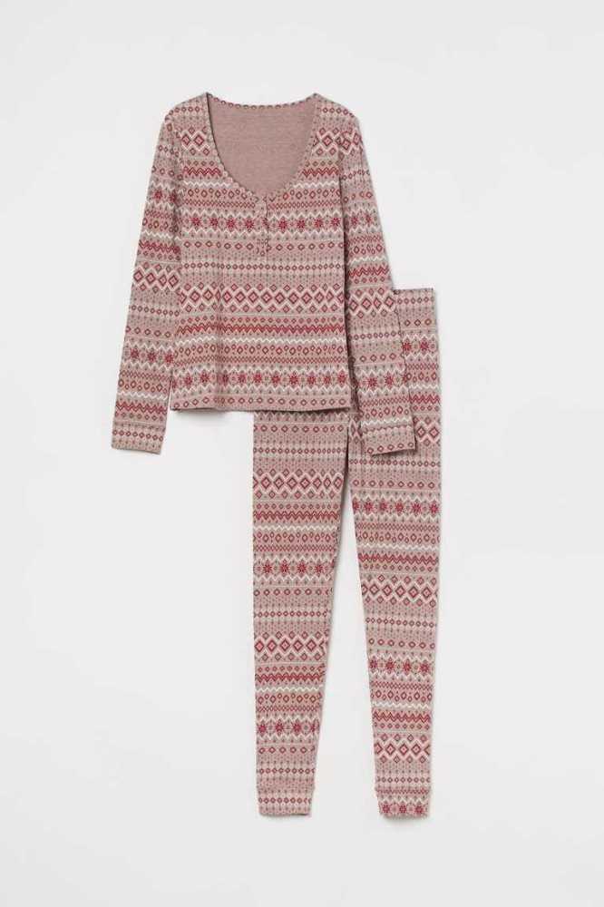 Ropa De Dormir H&M Pajamas Mujer Rojos | 851740XIM