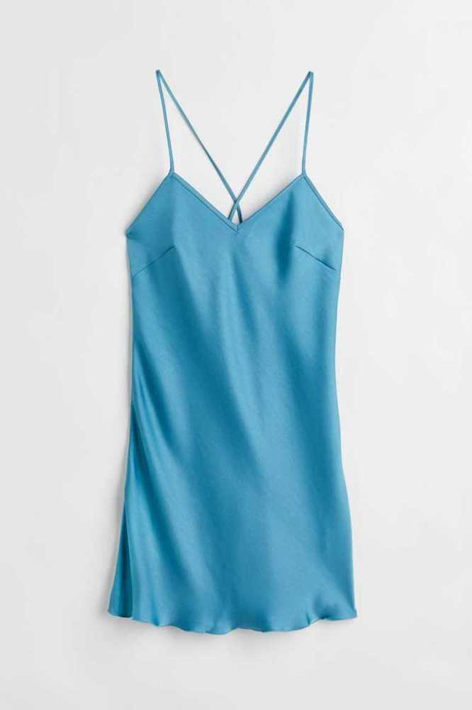 Ropa De Dormir H&M Satin Nightgown Mujer Negros | 563982YAK