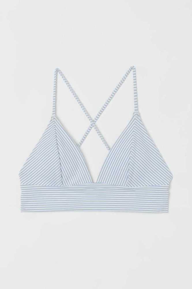 Ropa De Playa H&M Acolchado Bikini Top Mujer Azules Claro | 032764KFT