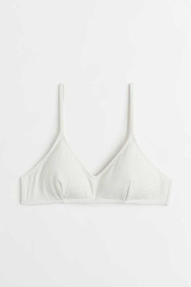 Ropa De Playa H&M Acolchado Bikini Top Mujer Blancos | 136742AWR