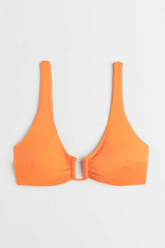 Ropa De Playa H&M Acolchado Bikini Top Mujer Rosas | 203196KCL