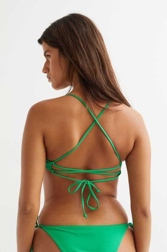 Ropa De Playa H&M Acolchado Bikini Top Mujer Verdes | 347652TIQ