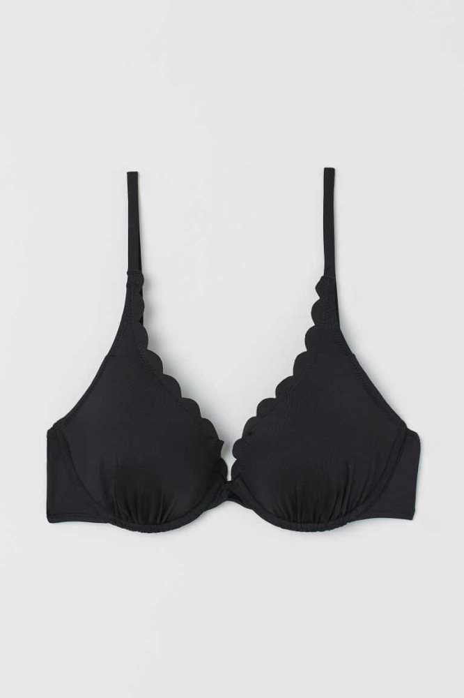 Ropa De Playa H&M Acolchado Bikini Top Mujer Negros | 421906JWA