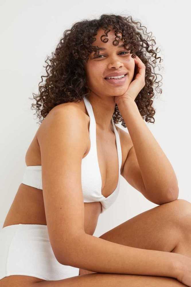 Ropa De Playa H&M Acolchado Bikini Top Mujer Blancos | 524896ZVG