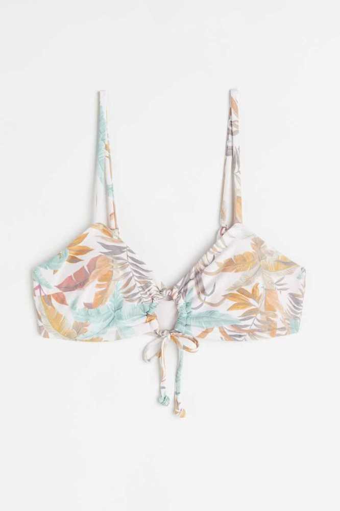 Ropa De Playa H&M Acolchado Bikini Top Mujer Blancos | 610783NUV