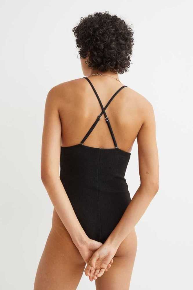 Ropa De Playa H&M Acolchado-cup Swimsuit Mujer Negros | 186593CJR