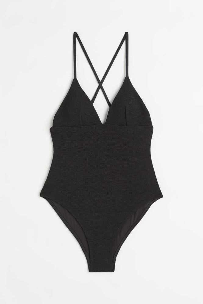 Ropa De Playa H&M Acolchado-cup Swimsuit Mujer Negros | 186593CJR