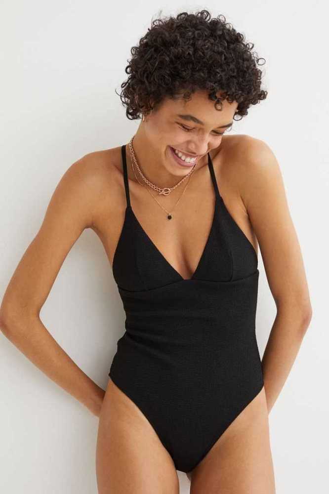 Ropa De Playa H&M Acolchado-cup Swimsuit Mujer Negros | 186593CJR