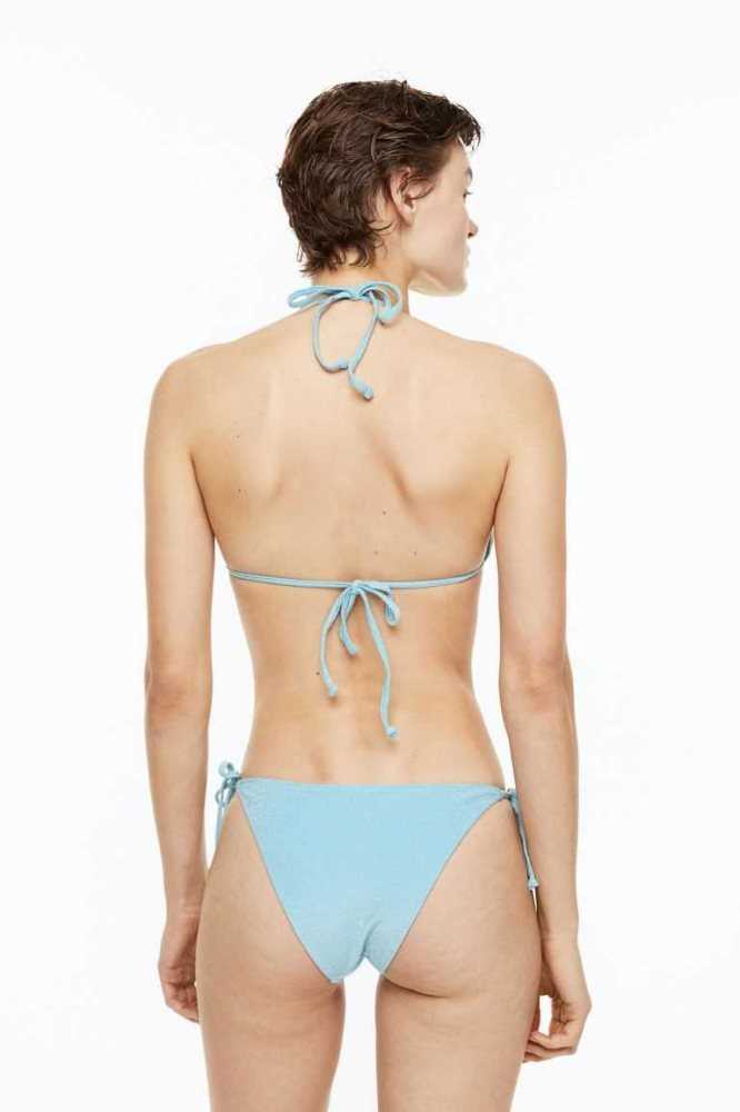 Ropa De Playa H&M Acolchado triangle bikini top Mujer Turquesa Claro | 543920TSD