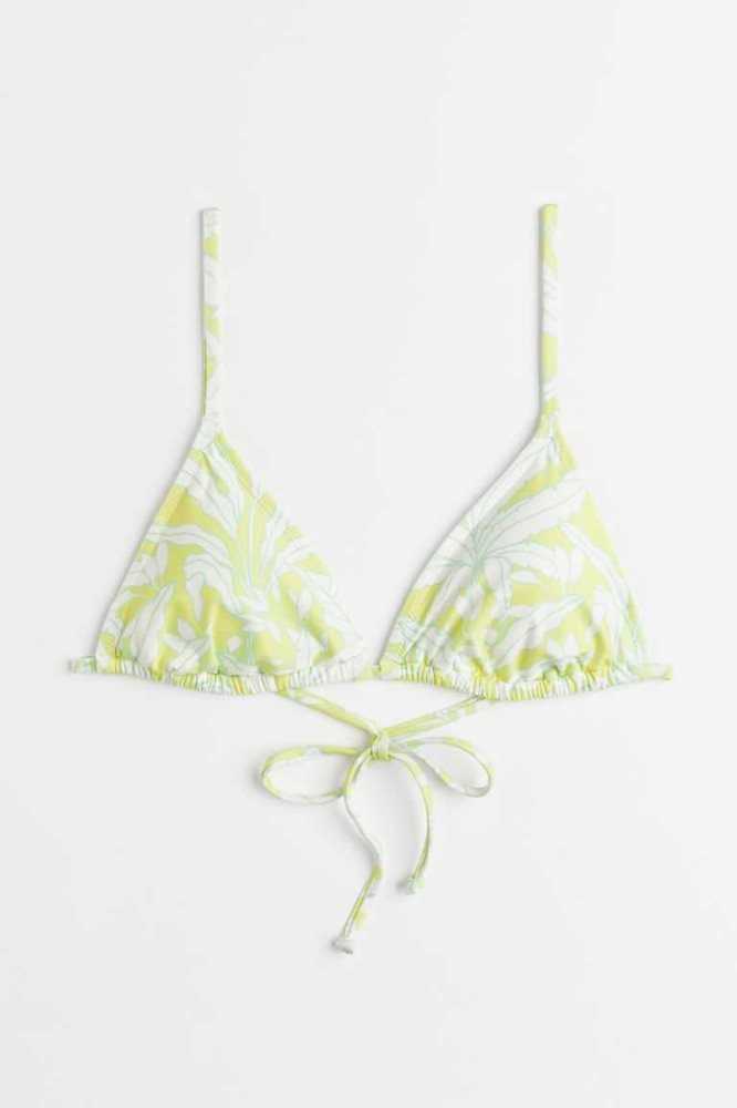 Ropa De Playa H&M Acolchado triangle bikini top Mujer Amarillos | 568149GHV