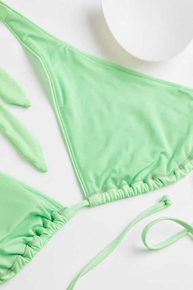 Ropa De Playa H&M Acolchado triangle bikini top Mujer Verdes | 758312JGH