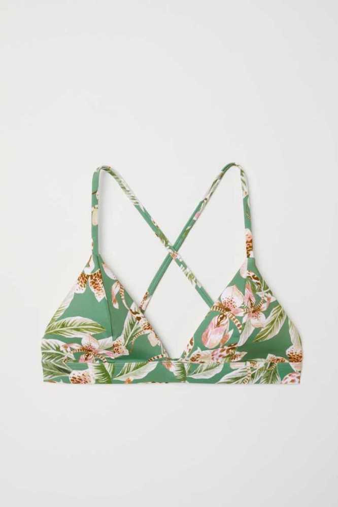 Ropa De Playa H&M Acolchado triangle bikini top Mujer Negros | 931467TEK