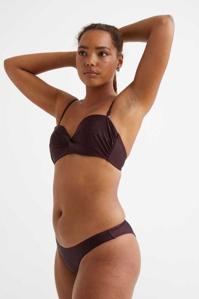 Ropa De Playa H&M Balconette Bikini Top Mujer Rojos Oscuro | 781906SWC