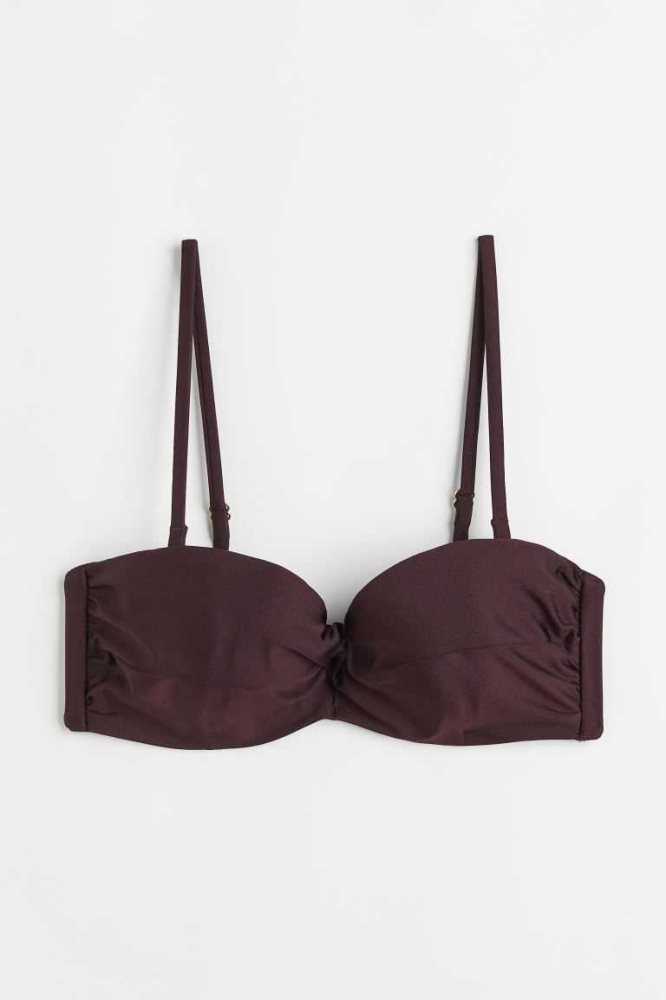 Ropa De Playa H&M Balconette Bikini Top Mujer Rojos Oscuro | 781906SWC