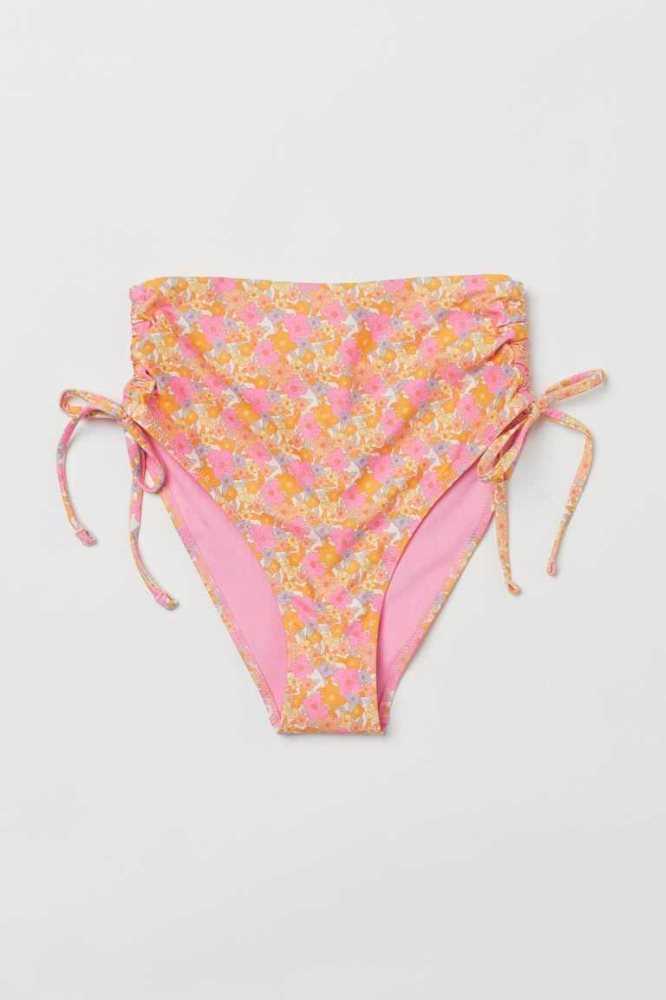 Ropa De Playa H&M Brazilian Bikini Bottoms Mujer Rosas Naranjas | 390251VOT