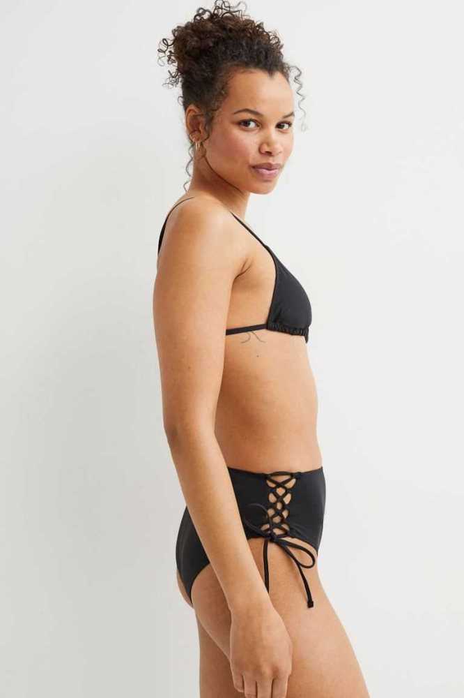 Ropa De Playa H&M Brazilian Bikini Bottoms Mujer Negros | 560298NKM