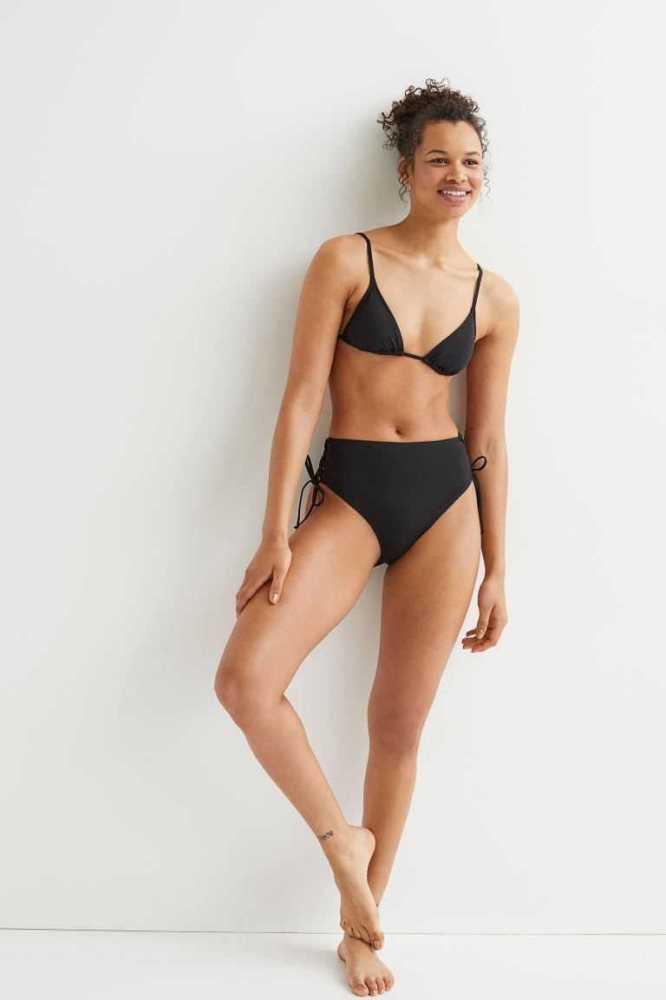 Ropa De Playa H&M Brazilian Bikini Bottoms Mujer Negros | 560298NKM