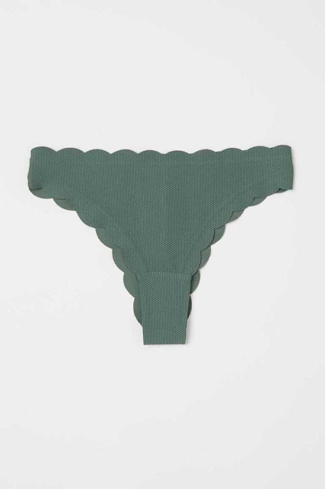 Ropa De Playa H&M Brazilian Bikini Bottoms Mujer Verdes Oscuro | 721803QEA