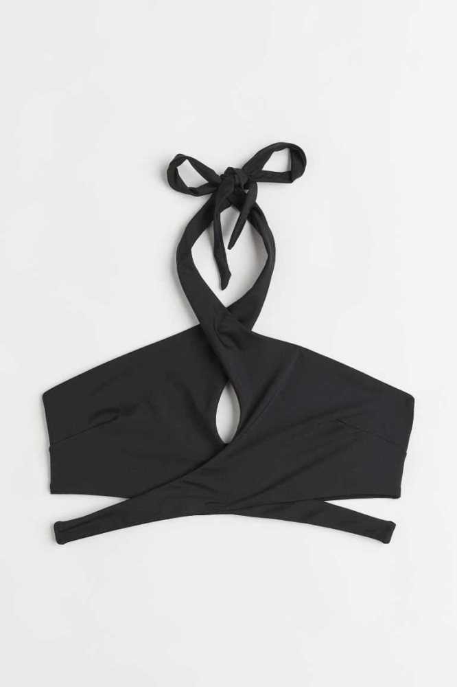 Ropa De Playa H&M Halterneck Bikini Top Mujer Negros | 924538QEI