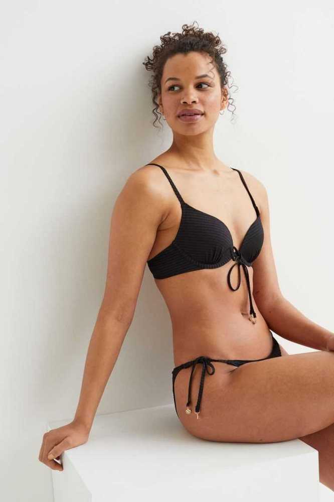 Ropa De Playa H&M Push-up Bikini Top Mujer Negros | 032689LUD