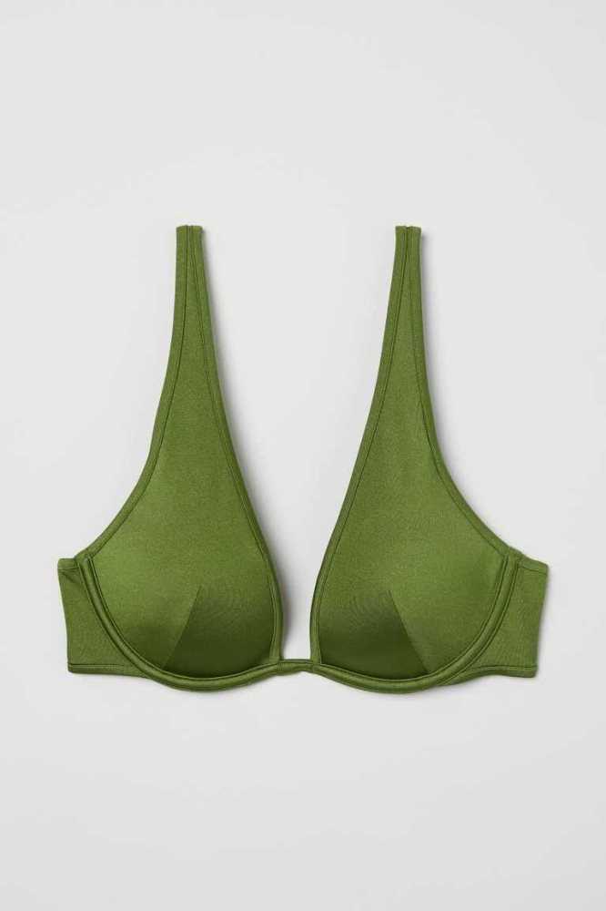 Ropa De Playa H&M Push-up Bikini Top Mujer Verdes | 517980LWS