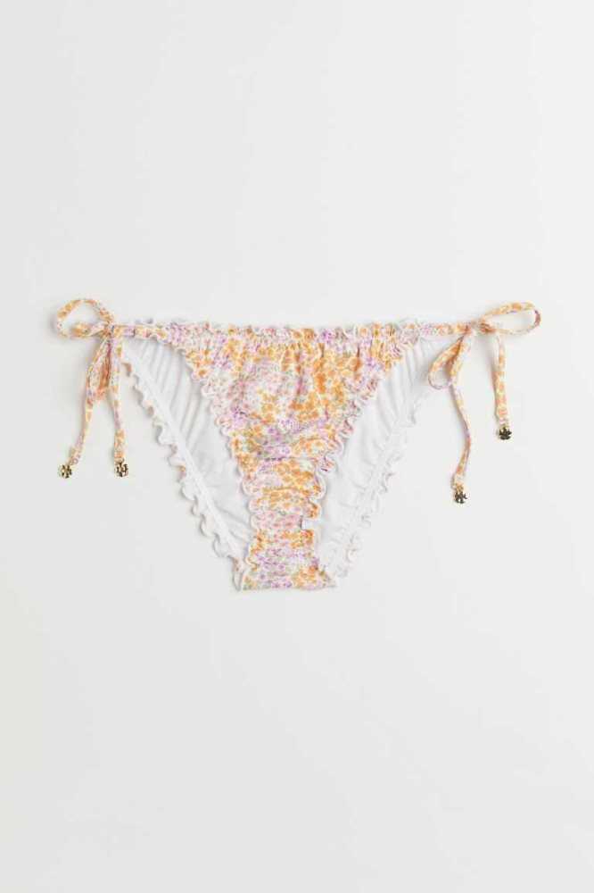 Ropa De Playa H&M Tie Bikini Bottoms Mujer Blancos | 238796BUC