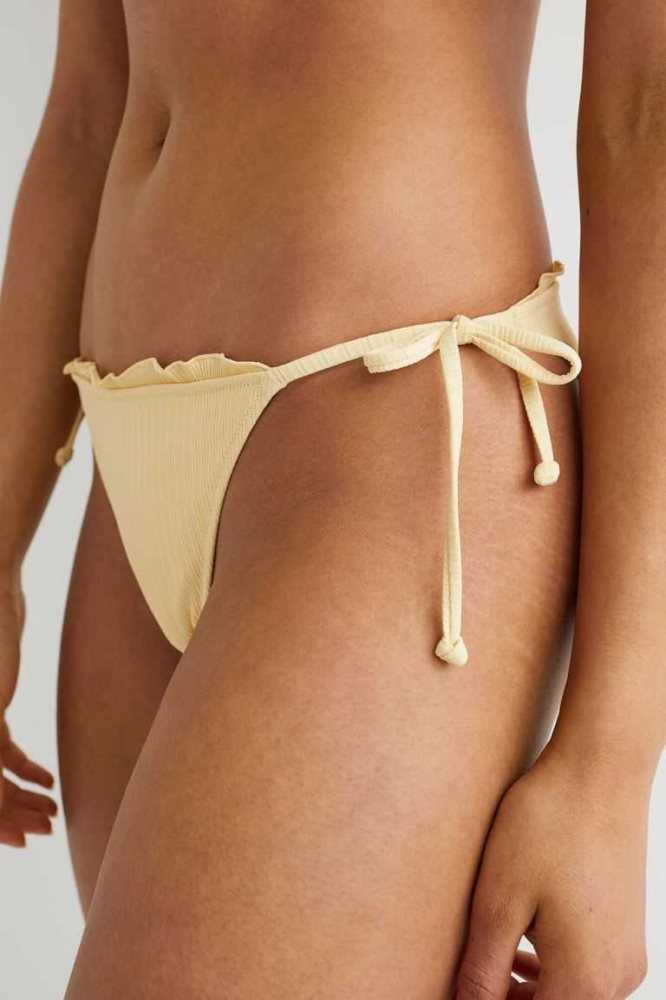 Ropa De Playa H&M Tie Bikini Bottoms Mujer Amarillos | 682390MYO