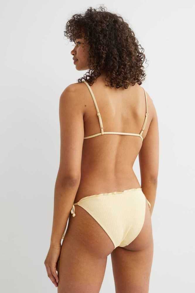 Ropa De Playa H&M Tie Bikini Bottoms Mujer Amarillos | 682390MYO