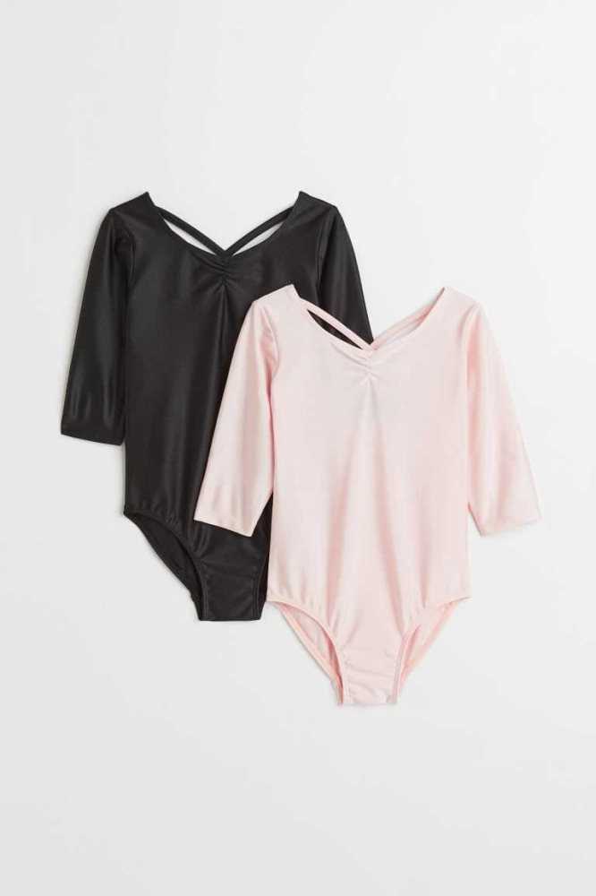 Ropa Deportiva H&M 2-pack Leotards Niños Rosas Claro Negros | 485672DTM